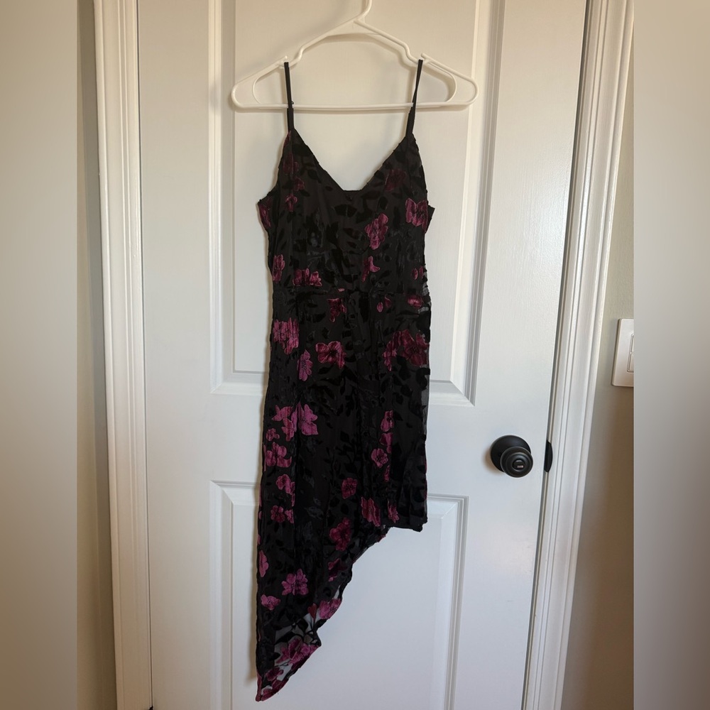 Lulu's Black and Pink Floral Dress